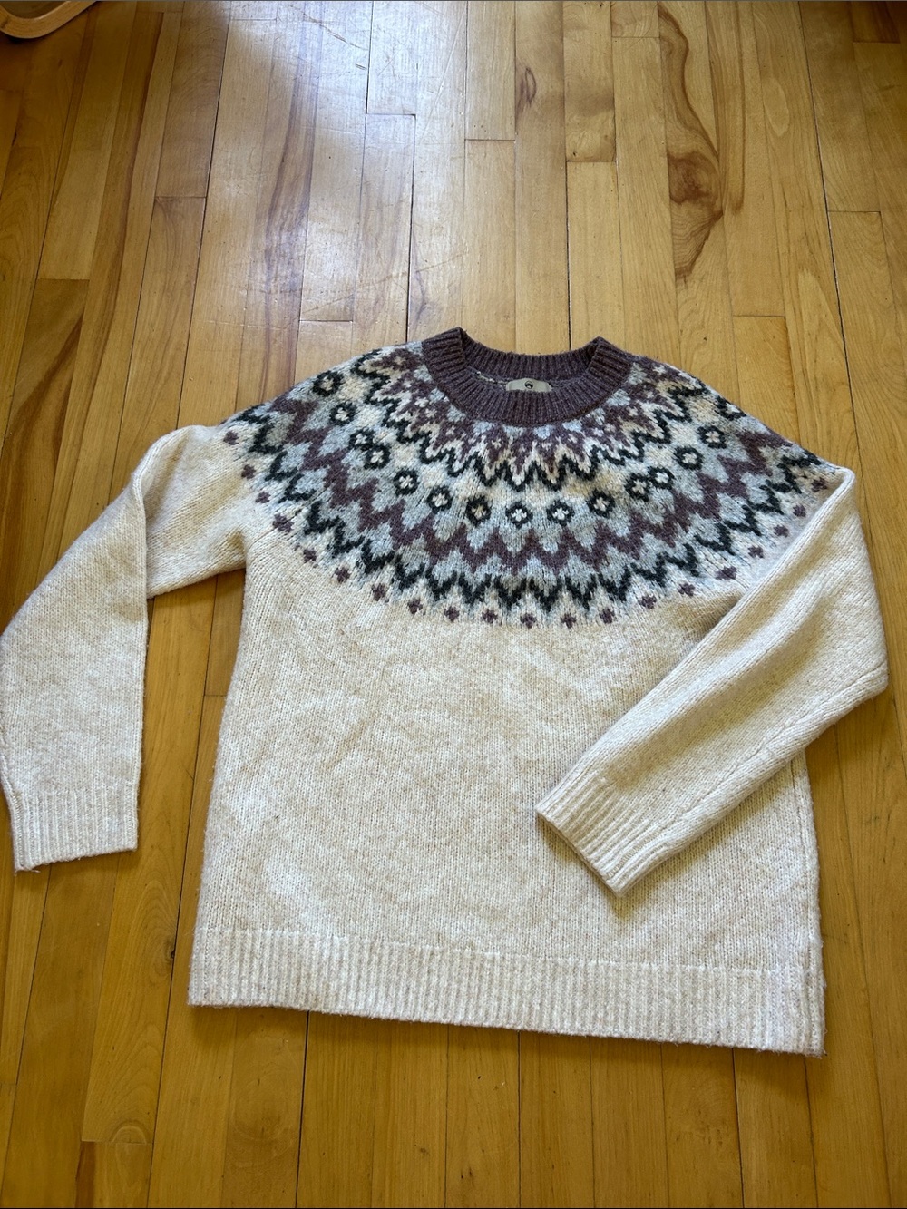 Wind River Cream Fair Isle Yoke Sweater - Women